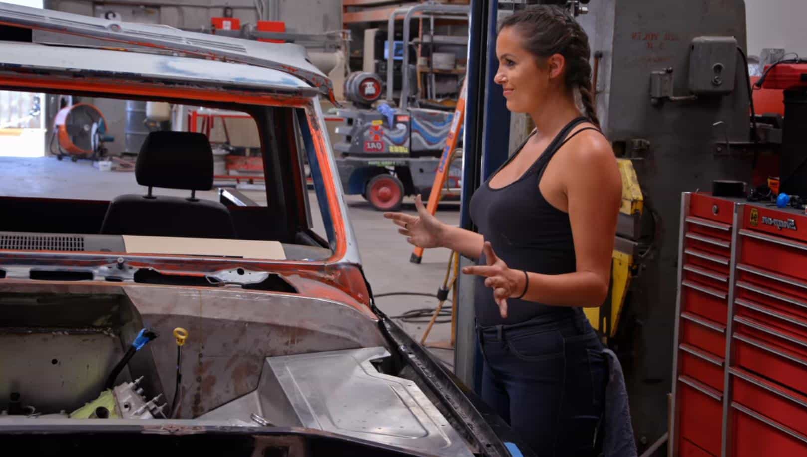 Image of Constance Nunes as a Car Masters mechanic